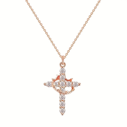 Collar de Cruz con Corona Giratoria