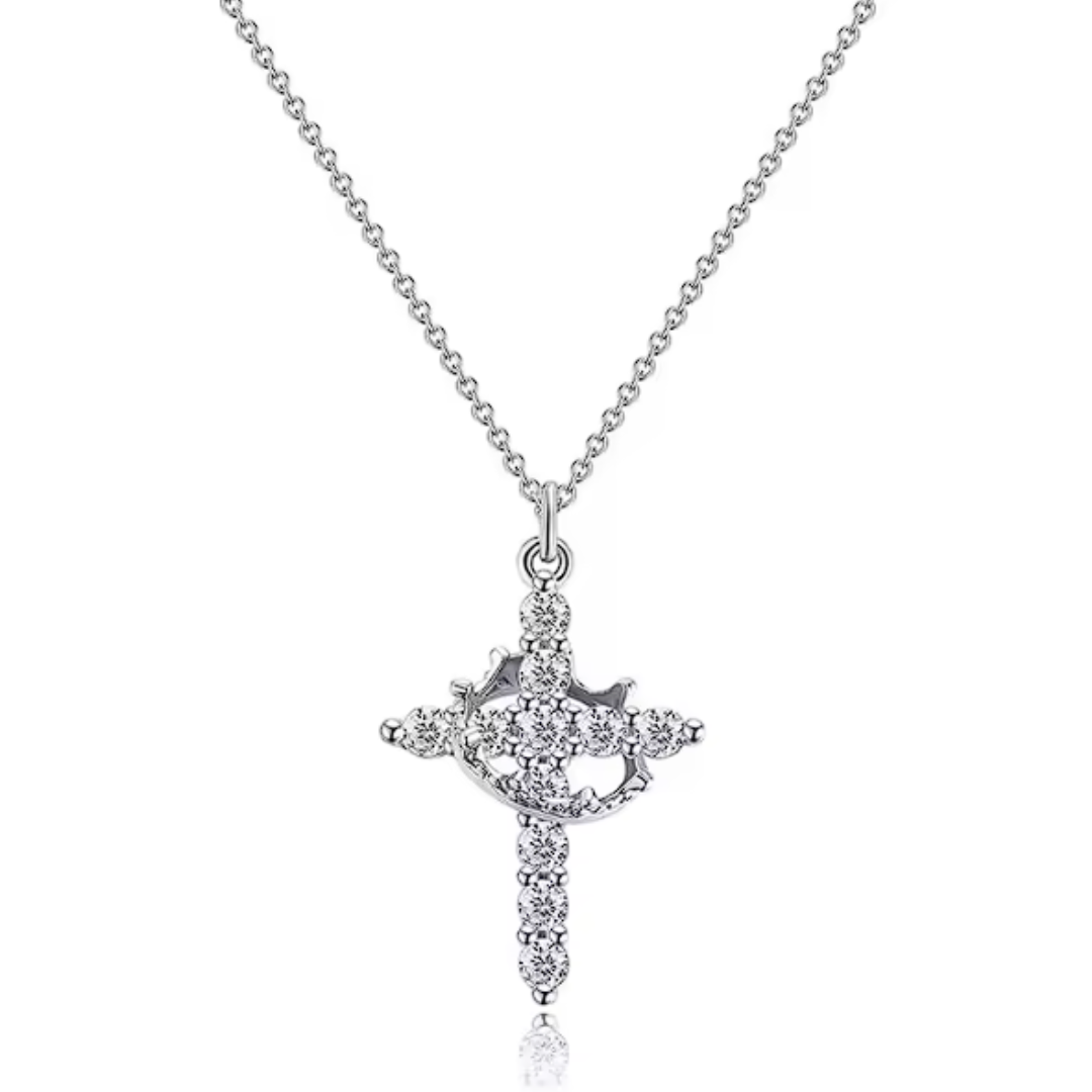 Collar de Cruz con Corona Giratoria