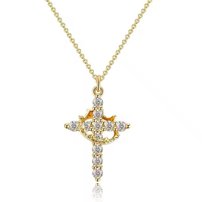 Collar de Cruz con Corona Giratoria